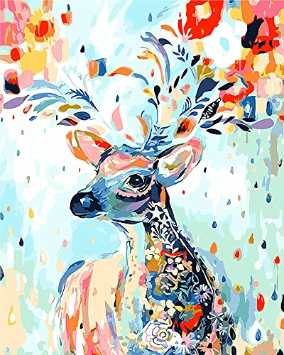 Fuumuui Malen Nach Zahlen Erwachsene und Kinder Anfänger Gemälde inklusive Pinsel und Acrylfarben 40 x 50 cm - Tiere, Blume Hirsch Fuumuui Malen Nach Zahlen Erwachsene und Kinder Anfänger Gemälde inklusive Pinsel und Acrylfarben 40 x 50 cm - Tiere, Blume Hirsch von Fuumuui
