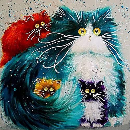 Fuumuui Malen Nach Zahlen Erwachsene und Kinder Anfänger Gemälde inklusive Pinsel und Acrylfarben 40 x 50 cm - Tiere, Katzen von Fuumuui
