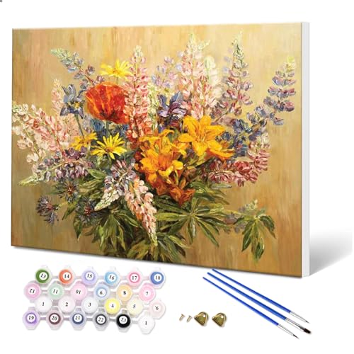 Fuumuui Malen Nach Zahlen Erwachsene und Kinder Anfänger Gemälde mit Rahmen inklusive Pinsel und Acrylfarben 40 x 49 cm - Landschaft, Stillleben Blume Fuumuui Malen Nach Zahlen Erwachsene und Kinder Anfänger Gemälde mit Rahmen inklusive Pinsel und Acrylfarben 40 x 49 cm - Landschaft, Stillleben Blume von Fuumuui
