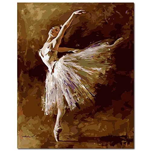 Fuumuui Malen Nach Zahlen Erwachsene und Kinder Anfänger Gemälde inklusive Pinsel und Acrylfarben 40 x 50 cm - Frau, Ballett Fuumuui Malen Nach Zahlen Erwachsene und Kinder Anfänger Gemälde inklusive Pinsel und Acrylfarben 40 x 50 cm - Frau, Ballett von Fuumuui
