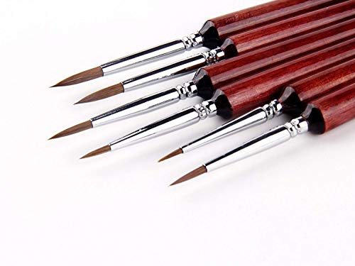 Fuumuui Wiesel Marderhaar Miniatur-Pinsel mit feinen Details für Aquarell, Öl, Acryl, Nagel, Malen nach Zahlen, Gesicht, Modellbau, Strichzeichnung Fuumuui Wiesel Marderhaar Miniatur-Pinsel mit feinen Details für Aquarell, Öl, Acryl, Nagel, Malen nach Zahlen, Gesicht, Modellbau, Strichzeichnung von Fuumuui