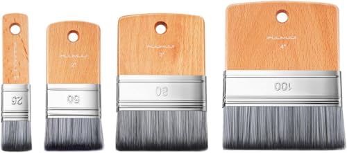Paddle Flächenpinselset - 4 Stück Premium Synthetisches Malenpinsel mit Holzgriff für Öl und Acrylfarben | 25/50/80/100mm Breite | volle Kontrolle beim Farbauftrag | Paddle Pinsel Paddle Flächenpinselset - 4 Stück Premium Synthetisches Malenpinsel mit Holzgriff für Öl und Acrylfarben | 25/50/80/100mm Breite | volle Kontrolle beim Farbauftrag | Paddle Pinsel von Fuumuui