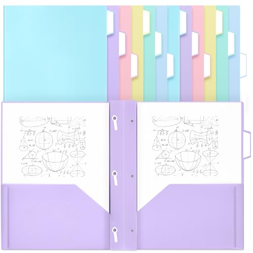 Fuutreo 12 Stück Kunststoff-Pastell-Ordner mit 2 Taschen und 3 Zinken, mit 1/3 Zuschnitt-Tabs, passend für Papierordner in Briefgröße, Registerkarten für Schule, Büro, Organizer-Zubehör Fuutreo 12 Stück Kunststoff-Pastell-Ordner mit 2 Taschen und 3 Zinken, mit 1/3 Zuschnitt-Tabs, passend für Papierordner in Briefgröße, Registerkarten für Schule, Büro, Organizer-Zubehör von Fuutreo