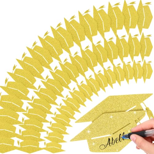 Fuutreo 120 Stück Glitzer-Abschlusskappen, Abschlusskappen, Glitzerkappen, Konfetti, Congrats Grad, Papieranhänger, verschiedene Größen für Klasse 2025, DIY, Handwerk, Pinnwand, Schule, Partyzubehör Fuutreo 120 Stück Glitzer-Abschlusskappen, Abschlusskappen, Glitzerkappen, Konfetti, Congrats Grad, Papieranhänger, verschiedene Größen für Klasse 2025, DIY, Handwerk, Pinnwand, Schule, Partyzubehör von Fuutreo