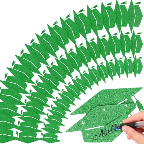 Fuutreo 120 Stück Glitzer-Abschlusskappen, Abschlusskappen, Glitzerkappen, Konfetti, Congrats Grad, Papieranhänger, verschiedene Größen für Klasse 2025, DIY, Handwerk, Pinnwand, Schule, Partyzubehör Fuutreo 120 Stück Glitzer-Abschlusskappen, Abschlusskappen, Glitzerkappen, Konfetti, Congrats Grad, Papieranhänger, verschiedene Größen für Klasse 2025, DIY, Handwerk, Pinnwand, Schule, Partyzubehör von Fuutreo