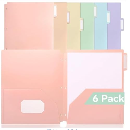 Fuutreo Kunststoff-Klassifizierungsmappen, Pastellfarben, Großpackung mit 1/3 Zuschnitten und 2 Taschen, 3 Zinken/3 Löcher, passend für Papierordner in Briefgröße, Registerkarten für Schule, Büro Fuutreo Kunststoff-Klassifizierungsmappen, Pastellfarben, Großpackung mit 1/3 Zuschnitten und 2 Taschen, 3 Zinken/3 Löcher, passend für Papierordner in Briefgröße, Registerkarten für Schule, Büro von Fuutreo