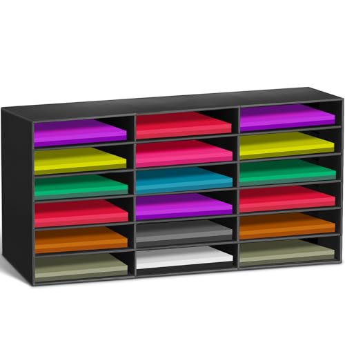 Fuutreo Papier-Organizer für Klassenzimmer, 18 Fächer, Baupapieraufbewahrung, stabiler Karton, Klassenzimmer, Briefkästen, Literatur, Bastel-Organizer für Zuhause, Büro, Schule, 74,9 x 36,1 x 31,5 cm Fuutreo Papier-Organizer für Klassenzimmer, 18 Fächer, Baupapieraufbewahrung, stabiler Karton, Klassenzimmer, Briefkästen, Literatur, Bastel-Organizer für Zuhause, Büro, Schule, 74,9 x 36,1 x 31,5 cm von Fuutreo
