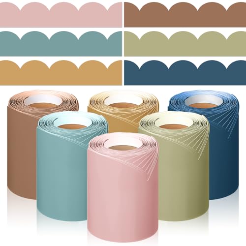 Fuutreo Pinnwand-Bordüre im Boho-Stil, 60 m, bunt, gewellt, für Schulanfang, Kreidetafel, Whiteboard, Zuhause, Wand, Büro, Dekoration, 6 Rollen Fuutreo Pinnwand-Bordüre im Boho-Stil, 60 m, bunt, gewellt, für Schulanfang, Kreidetafel, Whiteboard, Zuhause, Wand, Büro, Dekoration, 6 Rollen von Fuutreo