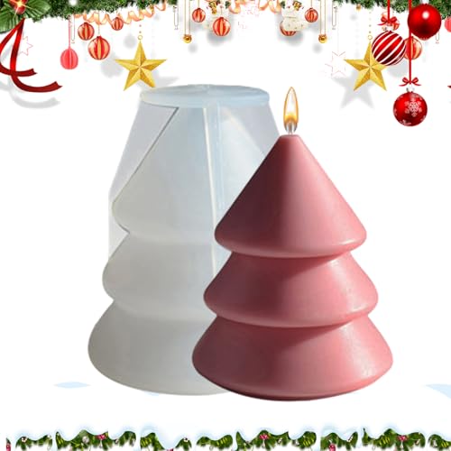 Fuuxtci Christbaum Silikonform,Tannenbaumförmige Silikon Gießform | Dekoration Einfache Entformung Festliche Bastelwerkzeuge Für Wohnkultur Seife Epoxidharz Kerzen von Fuuxtci