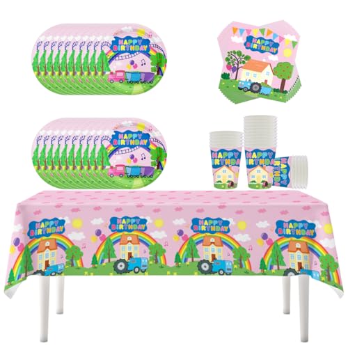 Fuwraixis 61 Stück Pink Piggy thematisch Partygeschirr, Peppa Partydekorationen, Kindergeburtstag Party Supplies Set, Enthält Pappteller, Becher, Servietten, Tischtücher, 20 Personen Fuwraixis 61 Stück Pink Piggy thematisch Partygeschirr, Peppa Partydekorationen, Kindergeburtstag Party Supplies Set, Enthält Pappteller, Becher, Servietten, Tischtücher, 20 Personen von Fuwraixis