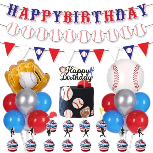 Fuwraixis Baseball Jungen Party Ballon Dekoration Kit, 30pcs Sport themed Tortendekoration liefert, mit banner, Pull Blumen, Tortenstecker und Ballons, für Kinder Geburtstag Party Deko Fuwraixis Baseball Jungen Party Ballon Dekoration Kit, 30pcs Sport themed Tortendekoration liefert, mit banner, Pull Blumen, Tortenstecker und Ballons, für Kinder Geburtstag Party Deko von Fuwraixis