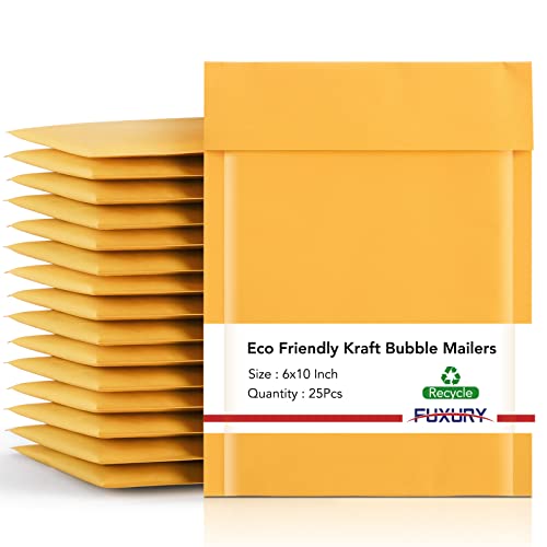 Fu Global # 0 6 x 10 Gepolsterte Briefumschläge Kraft Bubble Versandtaschen Kleine Blase, Briefumschläge 25 Stück von Fuxury