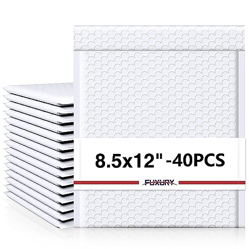 Fuxury Weiße Luftpolsterumschläge, 21,6 x 30,5 cm, 40 Stück, blickdicht, nutzbare Größe 21,6 x 27,9 cm, wasserdichte Luftpolsterumschläge, dick gepolsterte Versandtaschen für kleine Unternehmen, Fuxury Weiße Luftpolsterumschläge, 21,6 x 30,5 cm, 40 Stück, blickdicht, nutzbare Größe 21,6 x 27,9 cm, wasserdichte Luftpolsterumschläge, dick gepolsterte Versandtaschen für kleine Unternehmen, von Fuxury