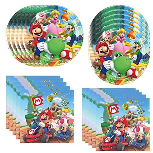 Fuyhiuous 40er-Pack Mario Geburtstagsparty-Zubehör enthält 20 Teller, 20 Servietten für die Mario-Party-Dekoration Fuyhiuous 40er-Pack Mario Geburtstagsparty-Zubehör enthält 20 Teller, 20 Servietten für die Mario-Party-Dekoration von Fuyhiuous