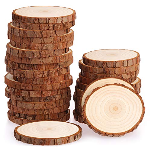 Fuyit Holzscheiben Holz Log Scheiben Unvollendete Holzkreise Ungebohrte Holzkreise ohne Loch für DIY Handwerk Holz-Scheiben Hochzeit Mittelstücke Weihnachten Dekoration Baumscheibe (30pcs 7-8CM) Fuyit Holzscheiben Holz Log Scheiben Unvollendete Holzkreise Ungebohrte Holzkreise ohne Loch für DIY Handwerk Holz-Scheiben Hochzeit Mittelstücke Weihnachten Dekoration Baumscheibe (30pcs 7-8CM) von Fuyit