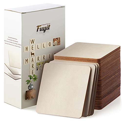 Fuyit Unlackierte Holzstücke, 50 Stück, 12,7 x 12,7 cm, blanko, Naturholz, quadratische Holzausschnitte, Brett für Bastelarbeiten, Malerei, Scrabble-Fliesen, Untersetzer, Dekoration Fuyit Unlackierte Holzstücke, 50 Stück, 12,7 x 12,7 cm, blanko, Naturholz, quadratische Holzausschnitte, Brett für Bastelarbeiten, Malerei, Scrabble-Fliesen, Untersetzer, Dekoration von Fuyit