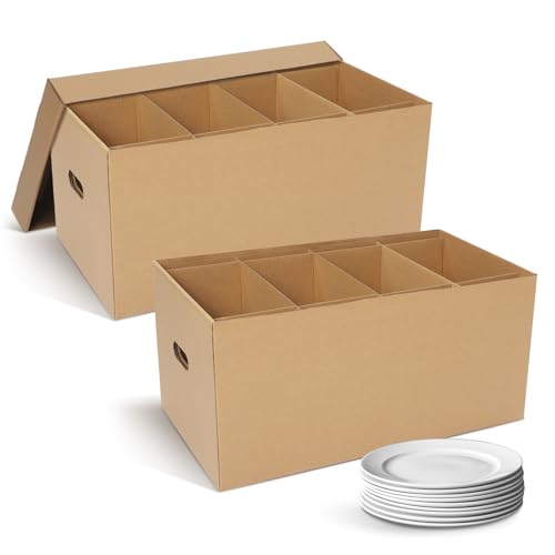 Fuyoooo 2 Stück große Geschirrverpackungsboxen für Umzüge mit Trennwand, 61 x 30,5 x 27,9 cm, Küchenumzugskartons mit verstärktem Griffdeckel, Verpackungszubehör für Geschirr und Glaswaren Fuyoooo 2 Stück große Geschirrverpackungsboxen für Umzüge mit Trennwand, 61 x 30,5 x 27,9 cm, Küchenumzugskartons mit verstärktem Griffdeckel, Verpackungszubehör für Geschirr und Glaswaren von Fuyoooo