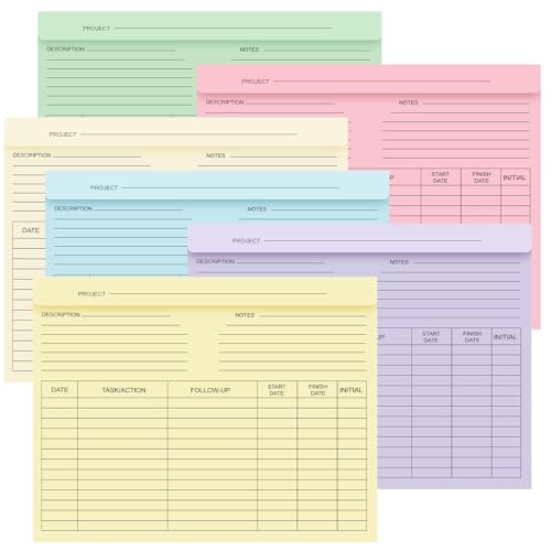 Fuyoooo Farbige Aktenordner, 25,4 x 32,8 cm, Papierordner mit Taschen und Notizregister, Briefform, Aufbewahrung für Projekte, gedruckte Verwaltung für Büro, Klassenzimmer, Zuhause (Macaron), 48 Stück von Fuyoooo