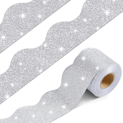 Fuyoooo Magnetische Bordüren für Klassenzimmer, gewelltes Whiteboard, Pinnwand, Dekoration, silberfarbener Glitzer, magnetische Bordüre für Klassenzimmer, Schule, Lehrer, Büro, Dekoration Fuyoooo Magnetische Bordüren für Klassenzimmer, gewelltes Whiteboard, Pinnwand, Dekoration, silberfarbener Glitzer, magnetische Bordüre für Klassenzimmer, Schule, Lehrer, Büro, Dekoration von Fuyoooo