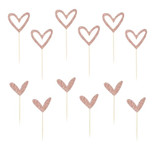 12 Stück Roségold Glitter Herz,Kuchendeko Herzen,für Mini-Geburtstagskuchen,Party-Zubehör für Hochzeit und Babyparty 12 Stück Roségold Glitter Herz,Kuchendeko Herzen,für Mini-Geburtstagskuchen,Party-Zubehör für Hochzeit und Babyparty von FuzlPnag