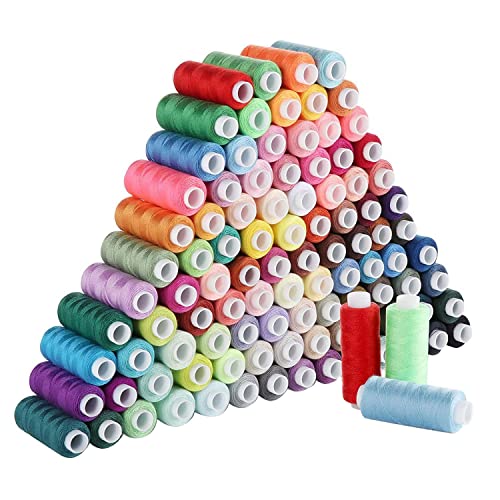 Nähgarn-Set, 100 Farben, 227 m, jede Spule, Polyester-Faden-Kit für Hand- oder Maschinennähen Nähgarn-Set, 100 Farben, 227 m, jede Spule, Polyester-Faden-Kit für Hand- oder Maschinennähen von Fuzzbat