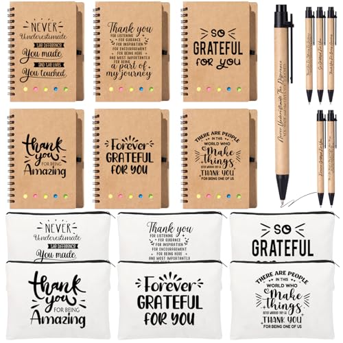 6 Set Mitarbeiter-Wertschätzungsgeschenke, Dankeschön-Geschenk, inspirierendes Notizbuch, Make-up-Tasche für Team, Freiwillige, Krankenschwestern, Kollegen, Lehrer, Kosmetiktasche, Notizblock mit 6 Set Mitarbeiter-Wertschätzungsgeschenke, Dankeschön-Geschenk, inspirierendes Notizbuch, Make-up-Tasche für Team, Freiwillige, Krankenschwestern, Kollegen, Lehrer, Kosmetiktasche, Notizblock mit von Fvntuey