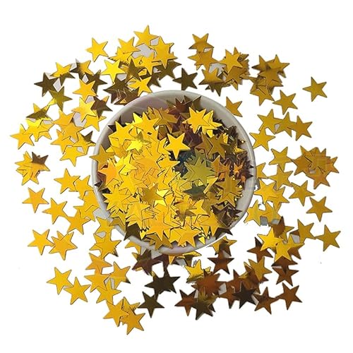 20 g Konfetti, goldener Glitzerstern-Tischkonfetti, Metallic-Foliensterne zum Nähen von Kleidern, Bühnendekorationen 20 g Konfetti, goldener Glitzerstern-Tischkonfetti, Metallic-Foliensterne zum Nähen von Kleidern, Bühnendekorationen von Fxionicon