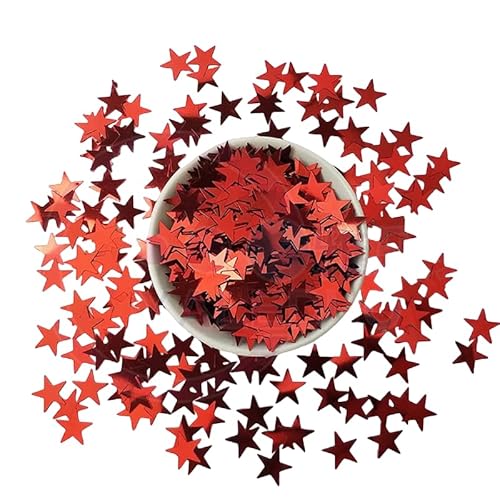 20 g Konfetti, rotes Glitzerstern-Tischkonfetti, Metallic-Foliensterne zum Nähen von Kleidern, Bühnendekorationen 20 g Konfetti, rotes Glitzerstern-Tischkonfetti, Metallic-Foliensterne zum Nähen von Kleidern, Bühnendekorationen von Fxionicon