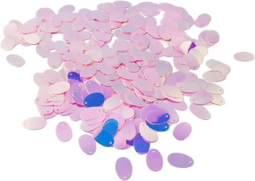 Flache ovale Pailletten, 20 g, 12 x 19 mm, glänzende Kunststoff-Pailletten für Bastelarbeiten, Scrapbooking, Nähdekorationen (ca. 260 Stück) von Fxionicon