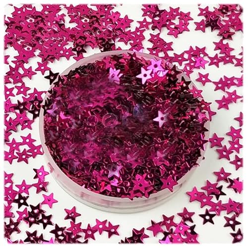 Lose Stern-Pailletten, 20 g, rosenrot, glitzernd, Stern-Konfetti, Metallfolie, Sterne zum Nähen von Kleidern, Bühnendekorationen (ca. 4000 Stück) von Fxionicon