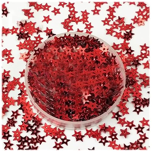 Lose Stern-Pailletten, 20 g, roter Glitzerstern, Tischkonfetti, Metallic-Foliensterne zum Nähen von Kleidern, Bühnendekorationen (ca. 4000 Stück) von Fxionicon
