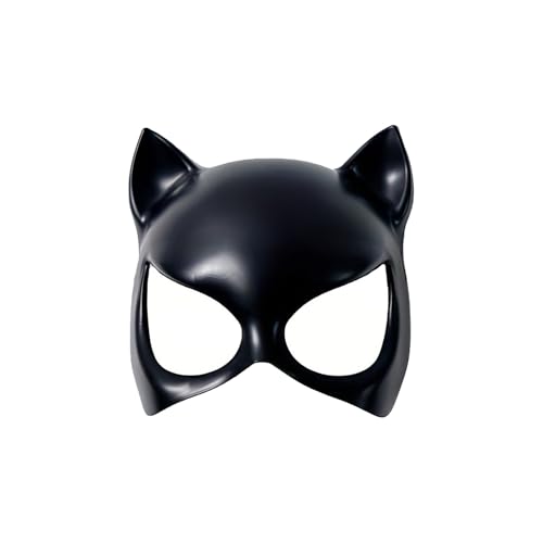 Accessoires Bühnen-Make-up-Party-Zubehör, Katzen-Gesichtsmaske, fesselnder Kostümverstärker für Frauen, Cosplay-Enthusiasten (Black, 18X18X5CM) von Fycakly