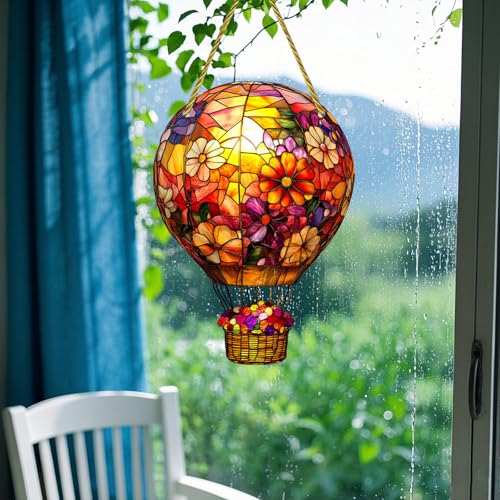 Bunte Heißluftballon-Partydekorationen, Quasten und Schnüre für Geburtstag, Hochzeit, Abschlussfeier ​​ Abstrakte Wandkunst​​ (Orange, 14. 3x20cm) von Fycakly