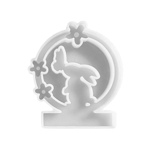 Deko Wohnzimmer Ostern Silikonformen Gießformen Silikonform Kerzenhalter Hase Form für Osterhase Silikonform für Hase Silikon DIY Kerzen Basteln (White, One Size) von Fycakly
