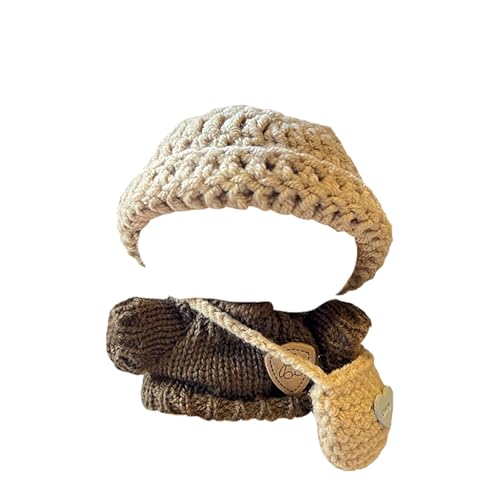 Fycakly 17 cm Anhängerkleidung, modisches und trendiges Mart-Puppenkleidungszubehör (Kleidung für Puppe Nicht im Lieferumfang enthalten) ​​ Kuscheltiere Stofftier​​ (Khaki, 5cm) von Fycakly