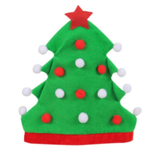 Fycakly Accessoires Grüne Weihnachtsbaummütze, lustige Weihnachtsmütze, originelle Weihnachtsmannmütze, verrückte Hüte, Weihnachtsparty-Hut, Verkleidungsfeiern (Green, 36x30x30) von Fycakly