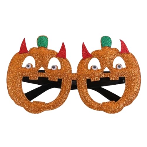 Fycakly Accessoires Halloween- und Kürbisparty-Dekorationen mit Fledermausbrillen und Rahmen für Feiern (Orange, 15.51x9.53cm) von Fycakly