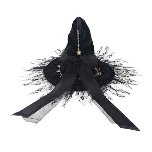 Fycakly Accessoires Hexenhut für Halloween-Partydekorationen, Kostümzubehör, Hexerei-Themenveranstaltungen, Cosplay und Foto-Requisiten (A, 38x31.5cm) von Fycakly
