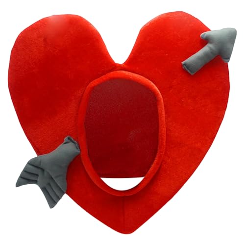 Fycakly Accessoires Hut in Herzform, Hut für Erwachsene, Kostüm, Cosplay, Valentinstag, Anime, Unisex, Cosplay-Hut (Red, 45CM) von Fycakly