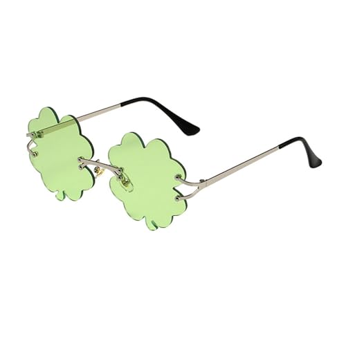 Fycakly Accessoires St. Patrick's Day Irische Brille Grüne Sonnenbrille Vierblättrige Sonnenbrille (B, 15x14x5cm) von Fycakly