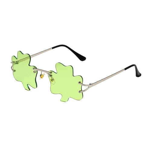 Fycakly Accessoires St. Patrick's Day Irische Brille Grüne Sonnenbrille Vierblättrige Sonnenbrille (D, 15x14x5cm) von Fycakly