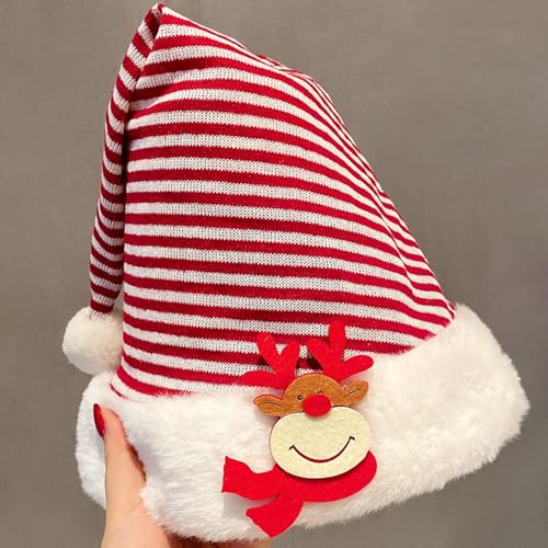 Fycakly Accessoires Süße Weihnachtsmütze für Kinder und Erwachsene Weihnachtsmannmützen & Schneemann-Kostümzubehör (A, 31.5X44cm) von Fycakly