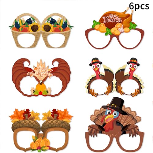 Fycakly Accessoires Thanksgiving Truthahn Kürbis Papier Gläser Kinder Erwachsene Foto Requisiten Dekoration Lieferungen (20 * 15 * 0.5cm) von Fycakly