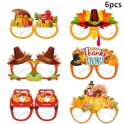 Fycakly Accessoires Thanksgiving Truthahn Kürbis Papier Gläser Kinder Erwachsene Foto Requisiten Dekoration Lieferungen (Light Blue, 20 * 15 * 0.5cm) von Fycakly