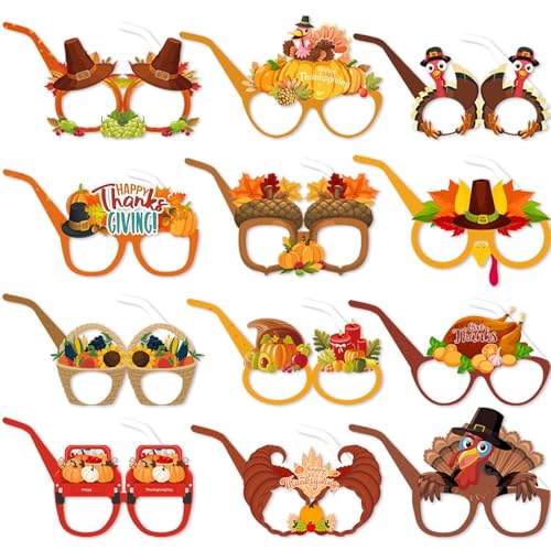 Fycakly Accessoires Thanksgiving Truthahn Kürbis Papier Gläser Kinder Erwachsene Foto Requisiten Dekoration Lieferungen (Watermelon Red, 20x15x2.5cm) von Fycakly