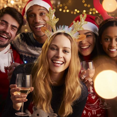 Fycakly Accessoires Weihnachten Täglichen Bedarfs Glitter Stirnband Party Mädchen Haar Zubehör Festliche Atmosphäre Dekoration Requisiten (A, 23x16cm) von Fycakly