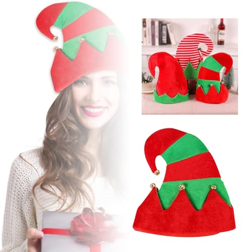 Fycakly Accessoires Weihnachtsmütze, Weihnachtsdekoration, Hut mit Streifennähten, Hutornament, geeignet für Weihnachtsfamilienfeiern und Partys (A, 30X36cm) von Fycakly