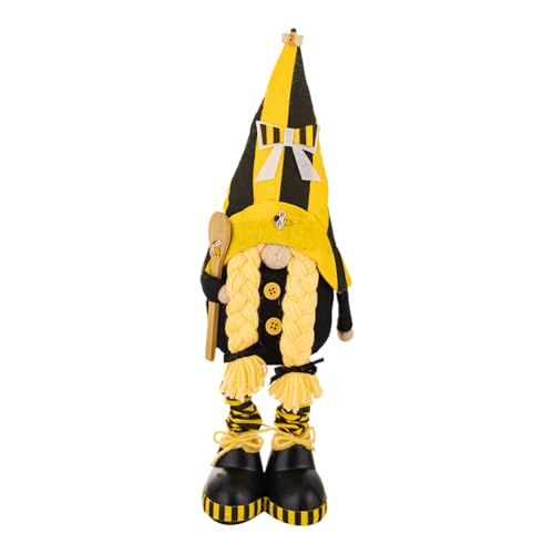 Dekorativer Frühlingswichtel mit Teleskopbeinen 44 58 cm stehende Wichtelfiguren Frühlingsdeko für Damen Party Frühlingswichtel Tischdeko Frühling Sommer ​​ Boho Wohnzimmer (Yellow2, 58cm) von Fycakly