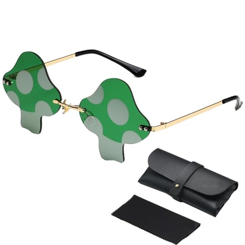 Fycakly Hochzeit Accessoires St. Patricks Day irische Muscheln Brille grüne Sonnenbrille vierblättriges Kleeblatt (A, 15x14x5cm) von Fycakly