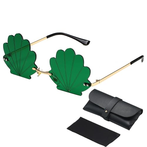 Fycakly Hochzeit Accessoires St. Patricks Day irische Muscheln Brille grüne Sonnenbrille vierblättriges Kleeblatt (B, 15x14x5cm) von Fycakly